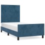 Estructura cama con cabecero terciopelo azul oscuro 100x200 cm de vidaXL, Camas y somieres - Ref: Foro24-3125621, Precio: 136...