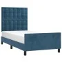 Dark blue velvet bed frame with headboard 100x200 cm by vidaXL, Beds and slatted bases - Ref: Foro24-3125987, Price: 140,86 €...