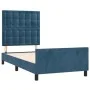 Dark blue velvet bed frame with headboard 100x200 cm by vidaXL, Beds and slatted bases - Ref: Foro24-3125987, Price: 140,86 €...