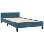 Dark blue velvet bed frame with headboard 100x200 cm by vidaXL, Beds and slatted bases - Ref: Foro24-3125987, Price: 140,86 €...
