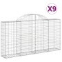Cestas de gaviones 9 uds forma de arco hierro 200x30x100/120 cm en Macetas y jardineras | Comprar online en Foru.es
