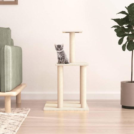 Rascador para gatos con postes de sisal color crema 85,5 cm de vidaXL, Mobiliario para gatos - Ref: Foro24-171738, Precio: 37...
