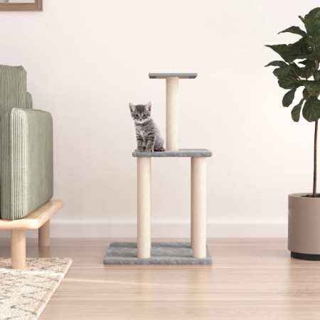 Rascador para gatos con postes de sisal gris claro 85,5 cm de vidaXL, Mobiliario para gatos - Ref: Foro24-171739, Precio: 34,...