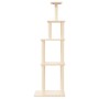 Rascador para gatos con postes de sisal color crema 183 cm de vidaXL, Mobiliario para gatos - Ref: Foro24-171744, Precio: 75,...
