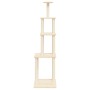 Rascador para gatos con postes de sisal color crema 183 cm de vidaXL, Mobiliario para gatos - Ref: Foro24-171744, Precio: 75,...