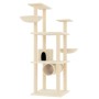 Rascador para gatos con postes de sisal color crema 141 cm de vidaXL, Mobiliario para gatos - Ref: Foro24-171747, Precio: 76,...