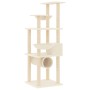Rascador para gatos con postes de sisal color crema 141 cm de vidaXL, Mobiliario para gatos - Ref: Foro24-171747, Precio: 76,...