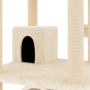 Rascador para gatos con postes de sisal color crema 141 cm de vidaXL, Mobiliario para gatos - Ref: Foro24-171747, Precio: 76,...