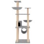 Rascador para gatos con postes de sisal gris claro 141 cm de vidaXL, Mobiliario para gatos - Ref: Foro24-171748, Precio: 73,7...