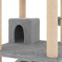 Rascador para gatos con postes de sisal gris claro 141 cm de vidaXL, Mobiliario para gatos - Ref: Foro24-171748, Precio: 73,7...