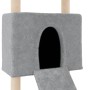 Rascador para gatos con postes de sisal gris claro 153 cm de vidaXL, Mobiliario para gatos - Ref: Foro24-171751, Precio: 50,2...