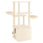 Rascador para gatos con postes de sisal color crema 133 cm de vidaXL, Mobiliario para gatos - Ref: Foro24-171756, Precio: 61,...