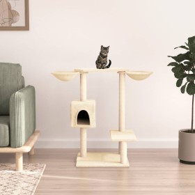 Rascador para gatos con postes para rascar color crema 82 cm de vidaXL, Mobiliario para gatos - Ref: Foro24-171759, Precio: 4...