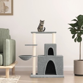 Rascador para gatos con postes de sisal gris claro 83 cm de vidaXL, Mobiliario para gatos - Ref: Foro24-171766, Precio: 43,85...