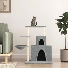 Rascador para gatos con postes de sisal gris claro 83 cm de vidaXL, Mobiliario para gatos - Ref: Foro24-171766, Precio: 47,30...