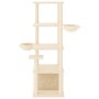 Rascador para gatos con postes de sisal color crema 147 cm de vidaXL, Mobiliario para gatos - Ref: Foro24-171780, Precio: 70,...