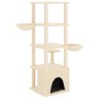 Rascador para gatos con postes de sisal color crema 147 cm de vidaXL, Mobiliario para gatos - Ref: Foro24-171780, Precio: 70,...