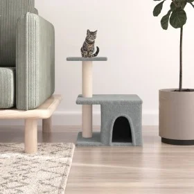 Rascador para gatos con postes de sisal gris claro 48 cm de vidaXL, Mobiliario para gatos - Ref: Foro24-171787, Precio: 24,96...