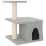 Rascador para gatos con postes de sisal gris claro 48 cm de vidaXL, Mobiliario para gatos - Ref: Foro24-171787, Precio: 25,36...