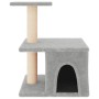 Rascador para gatos con postes de sisal gris claro 48 cm de vidaXL, Mobiliario para gatos - Ref: Foro24-171787, Precio: 25,36...