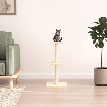 Rascador para gatos con postes de sisal color crema 73 cm de vidaXL, Mobiliario para gatos - Ref: Foro24-172034, Precio: 24,9...