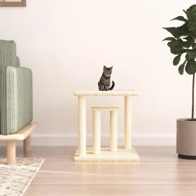 Postes rascadores para gatos con plataformas crema 50 cm de vidaXL, Mobiliario para gatos - Ref: Foro24-172043, Precio: 38,05...