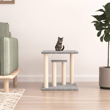 Postes rascadores para gatos con plataformas gris claro 50 cm de vidaXL, Mobiliario para gatos - Ref: Foro24-172044, Precio: ...