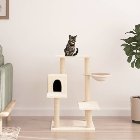 Rascador para gatos con postes de sisal color crema 82,5 cm de vidaXL, Mobiliario para gatos - Ref: Foro24-172385, Precio: 54...