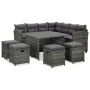 6-piece garden furniture set with gray synthetic rattan cushions by vidaXL, Garden sets - Ref: Foro24-315231, Price: 762,14 €...