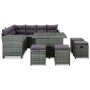 Set de muebles de jardín 6 pzas y cojines ratán sintético gris de vidaXL, Conjuntos de jardín - Ref: Foro24-315231, Precio: 7...