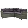 Set de muebles de jardín 6 pzas y cojines ratán sintético gris de vidaXL, Conjuntos de jardín - Ref: Foro24-315231, Precio: 7...