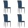 Sillas de comedor 4 unidades terciopelo azul de vidaXL, Sillas de comedor - Ref: Foro24-326103, Precio: 183,19 €, Descuento: %