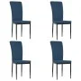 Sillas de comedor 4 unidades terciopelo azul de vidaXL, Sillas de comedor - Ref: Foro24-326103, Precio: 153,42 €, Descuento: %