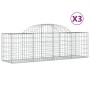 Cestas gaviones 3 uds forma de arco hierro 200x50x60/80 cm en Macetas y jardineras | Comprar online en Foru.es