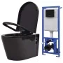 Wand-WC mit verstecktem Spülkasten aus schwarzer Keramik von vidaXL, Badezimmer - Ref: Foro24-3054477, Preis: 373,50 €, Rabat...