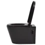 Wand-WC mit verstecktem Spülkasten aus schwarzer Keramik von vidaXL, Badezimmer - Ref: Foro24-3054477, Preis: 373,50 €, Rabat...