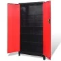 Tool cabinet 2 doors black/red steel 90x40x180 cm by vidaXL, Tool cabinets - Ref: Foro24-20158, Price: 531,60 €, Discount: %