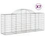 Cestas de gaviones 7 uds forma de arco hierro 200x50x80/100 cm en Macetas y jardineras | Comprar online en Foru.es