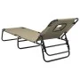 Tumbona plegable acero recubrimiento en polvo tela Oxford taupe de vidaXL, Tumbonas - Ref: Foro24-360179, Precio: 74,61 €, De...