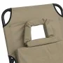 Tumbona plegable acero recubrimiento en polvo tela Oxford taupe de vidaXL, Tumbonas - Ref: Foro24-360179, Precio: 74,61 €, De...