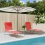 Folding sun loungers 2 pcs steel and red textilene by vidaXL, Loungers - Ref: Foro24-360182, Price: 71,20 €, Discount: %
