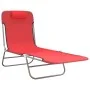 Folding sun loungers 2 pcs steel and red textilene by vidaXL, Loungers - Ref: Foro24-360182, Price: 71,20 €, Discount: %