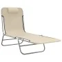 Tumbonas plegables 2 uds acero y textilene color crema de vidaXL, Tumbonas - Ref: Foro24-360185, Precio: 85,18 €, Descuento: %
