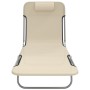 Tumbonas plegables 2 uds acero y textilene color crema de vidaXL, Tumbonas - Ref: Foro24-360185, Precio: 112,08 €, Descuento: %