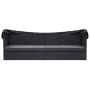 Gartenliege mit schwarzer synthetischer Rattan-Markise von vidaXL, Liegen - Ref: Foro24-46092, Preis: 246,40 €, Rabatt: %