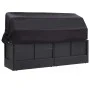Tumbona de jardín con toldo ratán sintético negro de vidaXL, Tumbonas - Ref: Foro24-46092, Precio: 246,40 €, Descuento: %