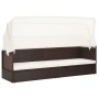 Sofá de jardín con dosel ratán sintético marrón de vidaXL, Tumbonas - Ref: Foro24-49394, Precio: 227,30 €, Descuento: %