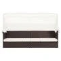 Sofá de jardín con dosel ratán sintético marrón de vidaXL, Tumbonas - Ref: Foro24-49394, Precio: 225,23 €, Descuento: %