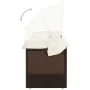 Sofá de jardín con dosel ratán sintético marrón de vidaXL, Tumbonas - Ref: Foro24-49394, Precio: 225,23 €, Descuento: %