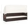 Sofá de jardín con dosel ratán sintético marrón de vidaXL, Tumbonas - Ref: Foro24-49394, Precio: 225,23 €, Descuento: %